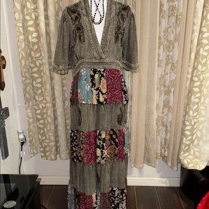 Young Threads Eclectic Charm V-Neck Maxi